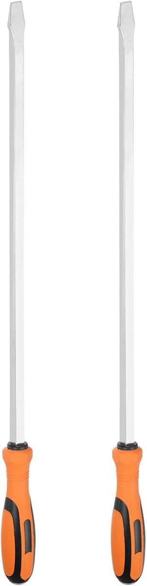 Sleufschroevendraaiers - Lange schroevendraaiers - Reparaties uitvoeren - Extra lange schachten - 2 stuks 77 cm - Zwart