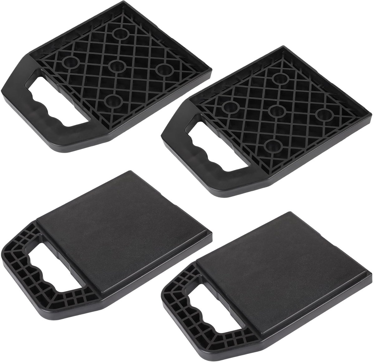 Dailygoods- Onderlegplaten 4 Stuks - Stapelbare Steunplaten - Antislip - Duurzaam - 23x17x2cm - Voor Camperkrik
