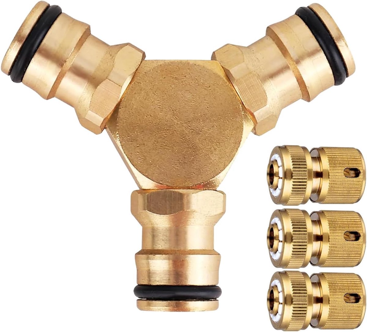 Dailygoods - Hydrogarden Y-stuk aftakset voor 13 mm (1/2 inch) en 15 mm (5/8 inch) waterslangen: waterdichte aftakconnector voor eenvoudige waterverdeling