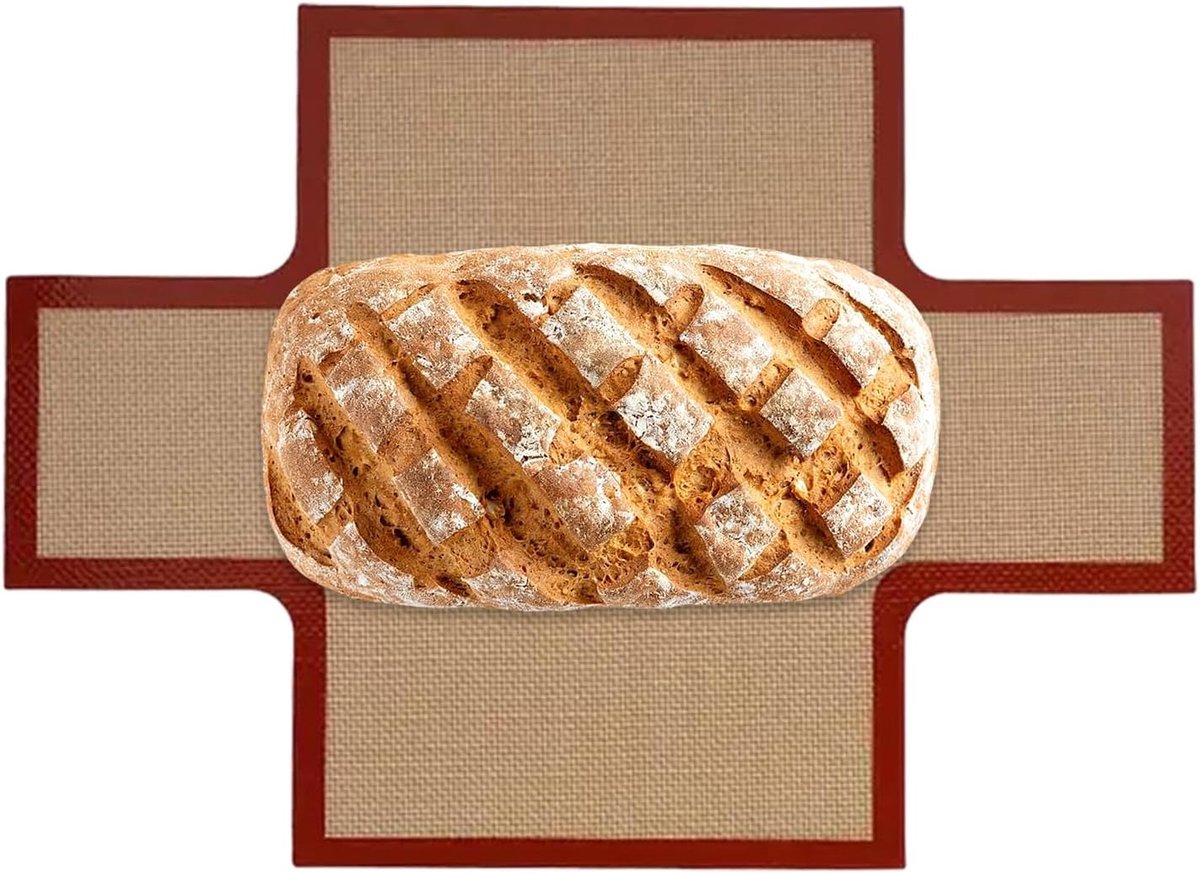 Siliconen bakmat - Herbruikbare bakplaat - Bakken en braden - Anti-aanbaklaag - 39x29 cm - Rood