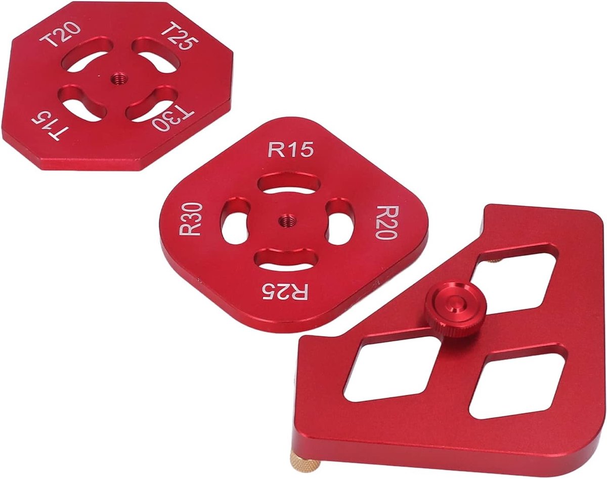 Houtbewerking Mallen - Radius Jig - Meubels Maken - Precisie Aluminium - Set van 3 - Rood