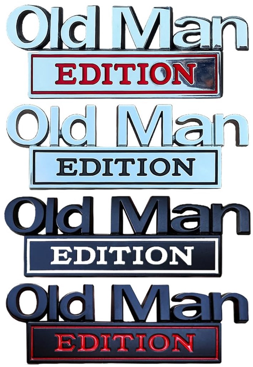 Dailygoods- Auto-embleem 3D metalen badge - Grappige autosticker - Duurzaam - Roest/waterbestendig - Universele compatibiliteit - Old Man Edition