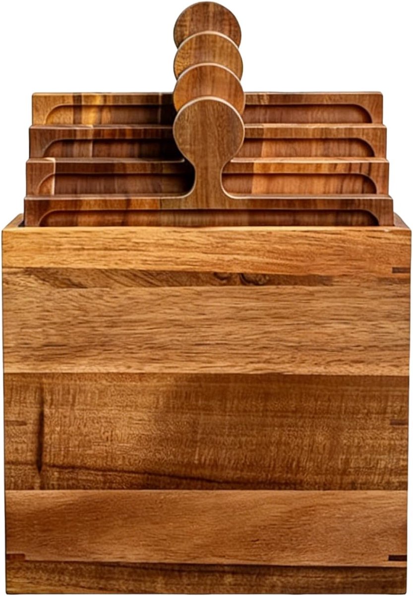 Serveerschaal Hout - Borrelplank Puzzel - Eten Presenteren - In elkaar grijpende randen - 36 x 29 cm - Natuurlijk Hout