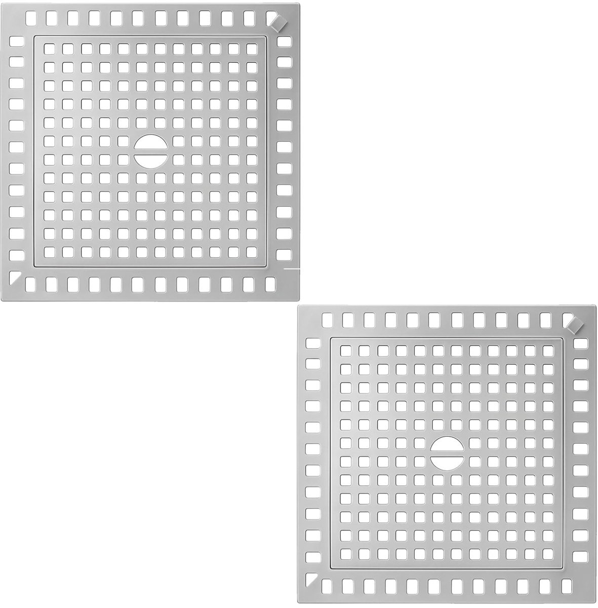 Dailygoods- Doucheafvoerafdekking 2 Stuks - Siliconen Filter - Antislip Netstructuur - Afvoerbescherming - 12 x 12 cm - Voorkomt Verstopping - Afvoerfilter