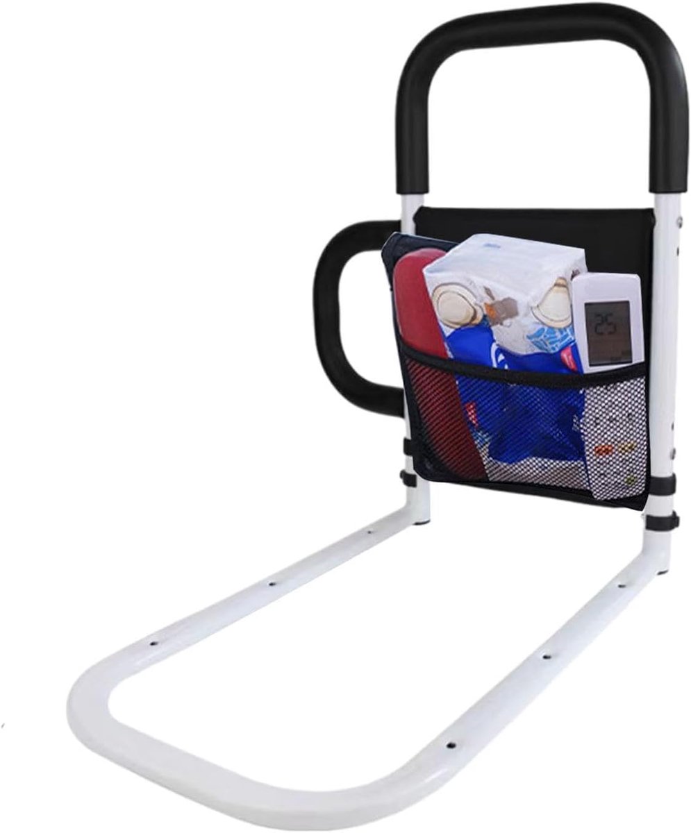 Bedsteun Handgreep - Hulp Bij Bed - Veilig Opstaan - Met Opbergvak - 50x315 cm - Zwart