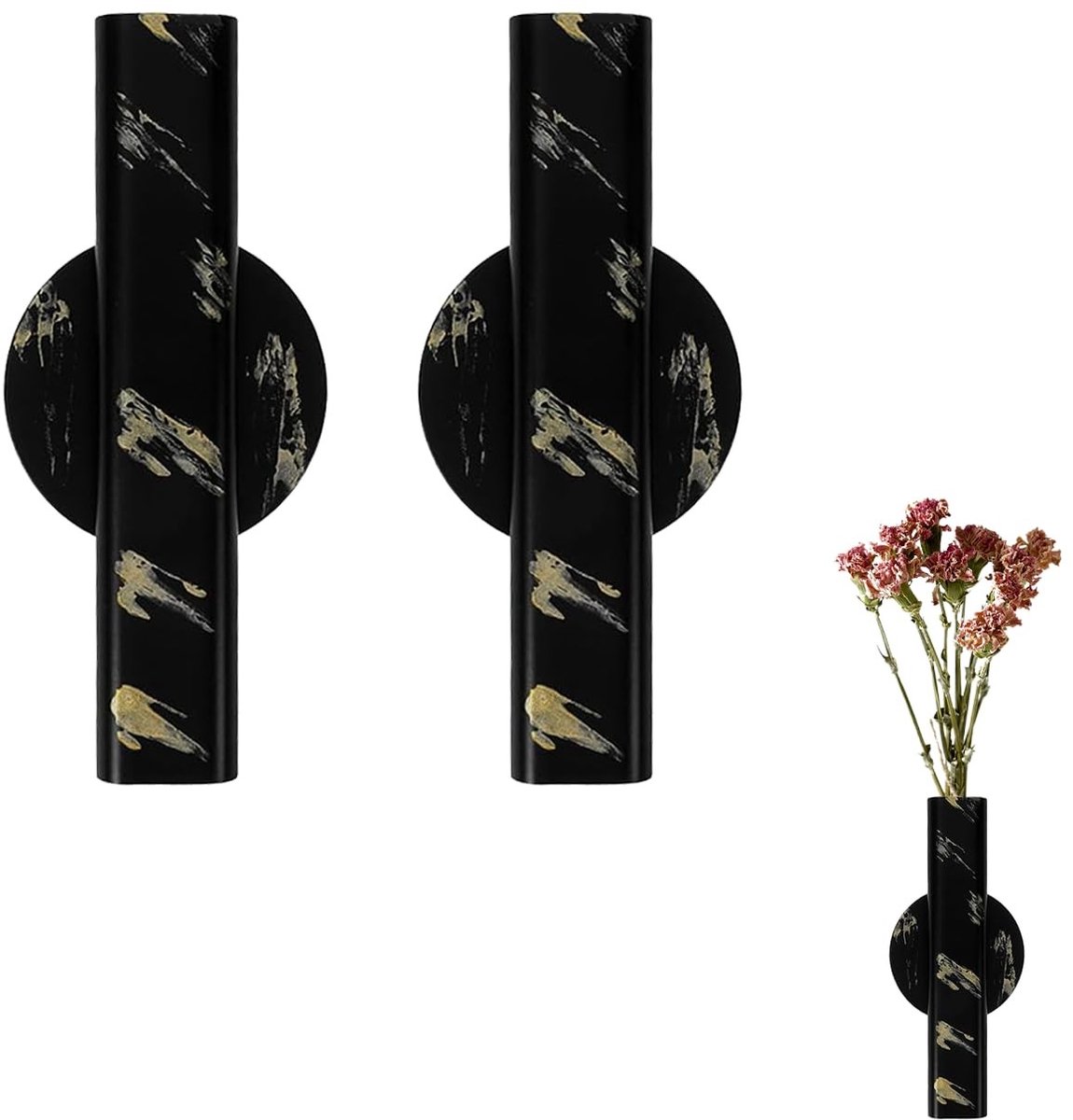 Dailygoods- Wandvaas Minimalistisch - Wanddecoratie - Zelfklevend - Voor Gedroogde Bloemen - Hoogwaardig Metaal - Lichtgewicht - Muurdecoratie