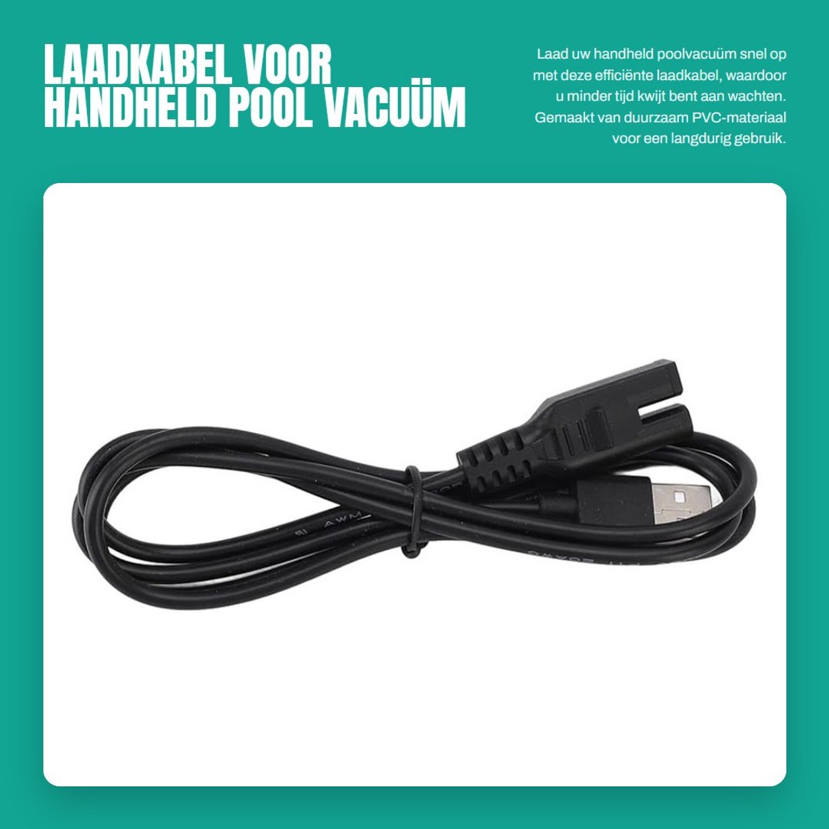 Dailygoods - Laadkabel voor Handheld Pool Vacuüm met Snelle Oplaadfunctie