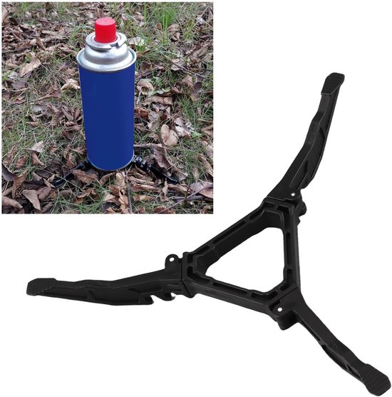 Campinggas Houder - Brandstof Stabilisator - Buiten Koken - Sterke Stabiliteit Driehoek - 10x9x2 cm - Zwart — afbeelding 3