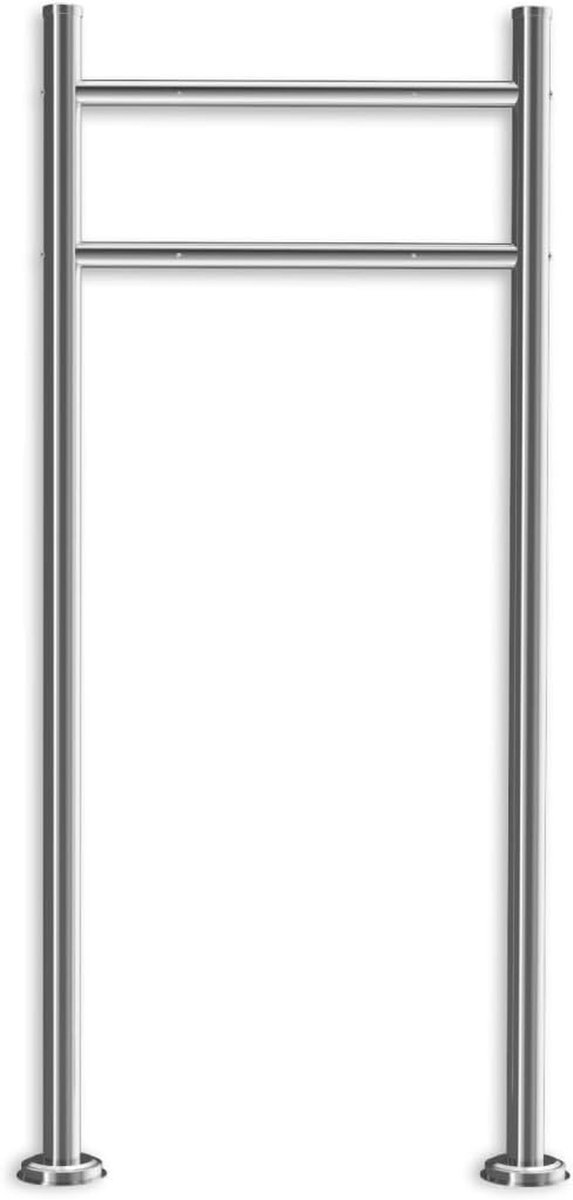 Brievenbus Paal - Buitenstandaard - Post Ontvangen - Roestvrij Staal - 120 cm Hoog - Zilverkleurig