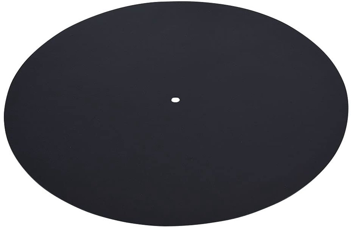 Dailygoods - Draaitafelmat - Antislipmat - Geluidsverbetering - 1,5 Mm - Echt leer - Antistatisch - Geschikt voor audiophiles - Wollen mat