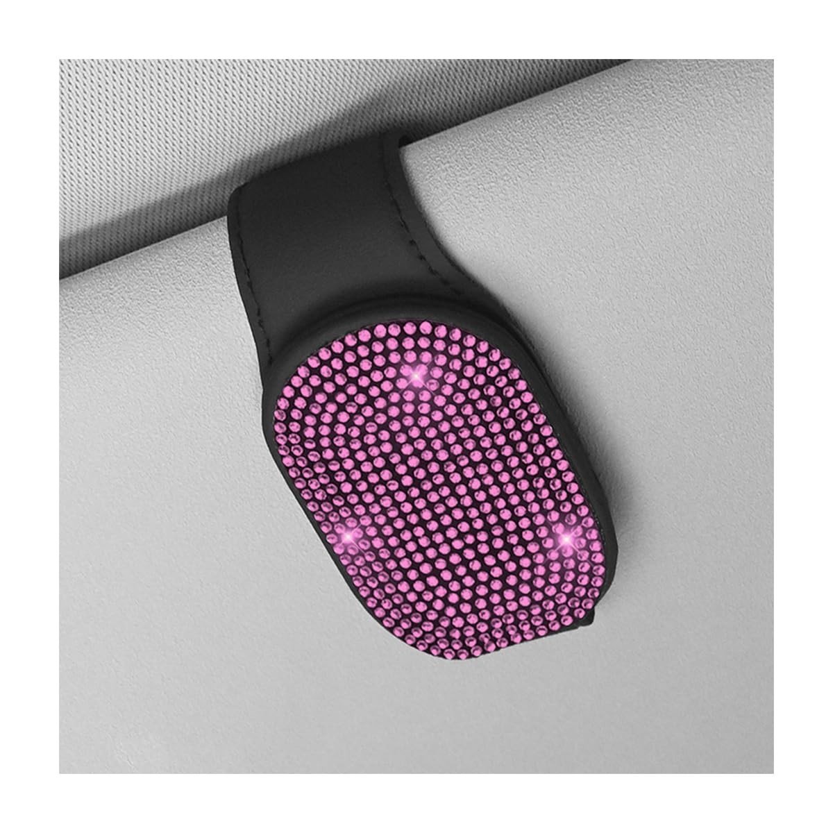 Dailygoods- Clip voor Autozonnebrillen - Brilklem met Diamanten - Magnetische Brilhouder - Microvezelleer/Metaal - Compact en Duurzaam - 9 x 4,8 x 3,5 cm - Brillenhouder