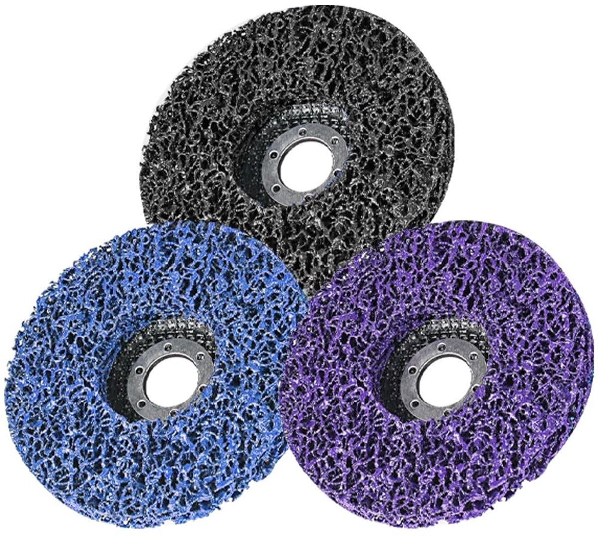 Dailygoods- Schuurschijf 125mm - Set van 3 - Grove Reinigingsschijf - Nylonweefselschijf - Lakverwijdering - Roesten Polijsten - Schuurpad