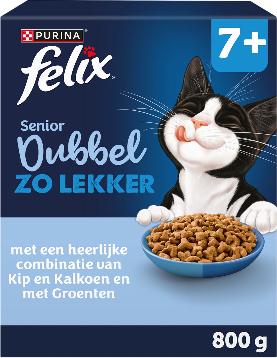Felix Felix Dubbel Zo Lekker - Senior 7+ - Kip en kalkoen - 800 g