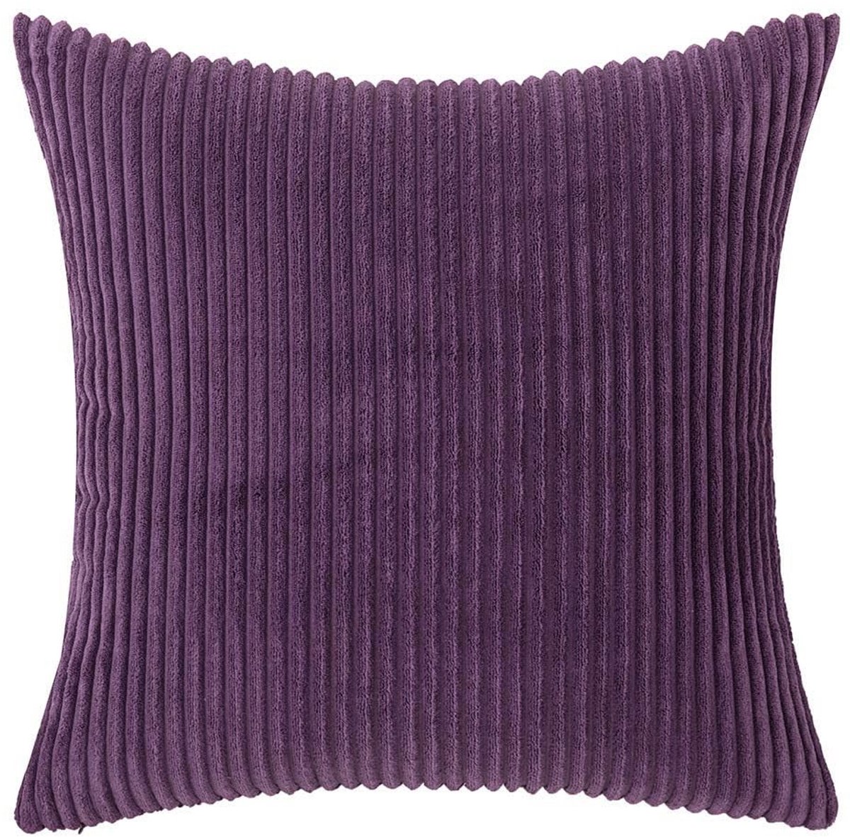 SnelShoppen - Set van 2 Corduroy Kussenslopen 40x40 cm, Donkerpaars, Zachte Decoratieve Kussenslopen voor Woonkamer en Slaapkamer, Elegant Design, Per