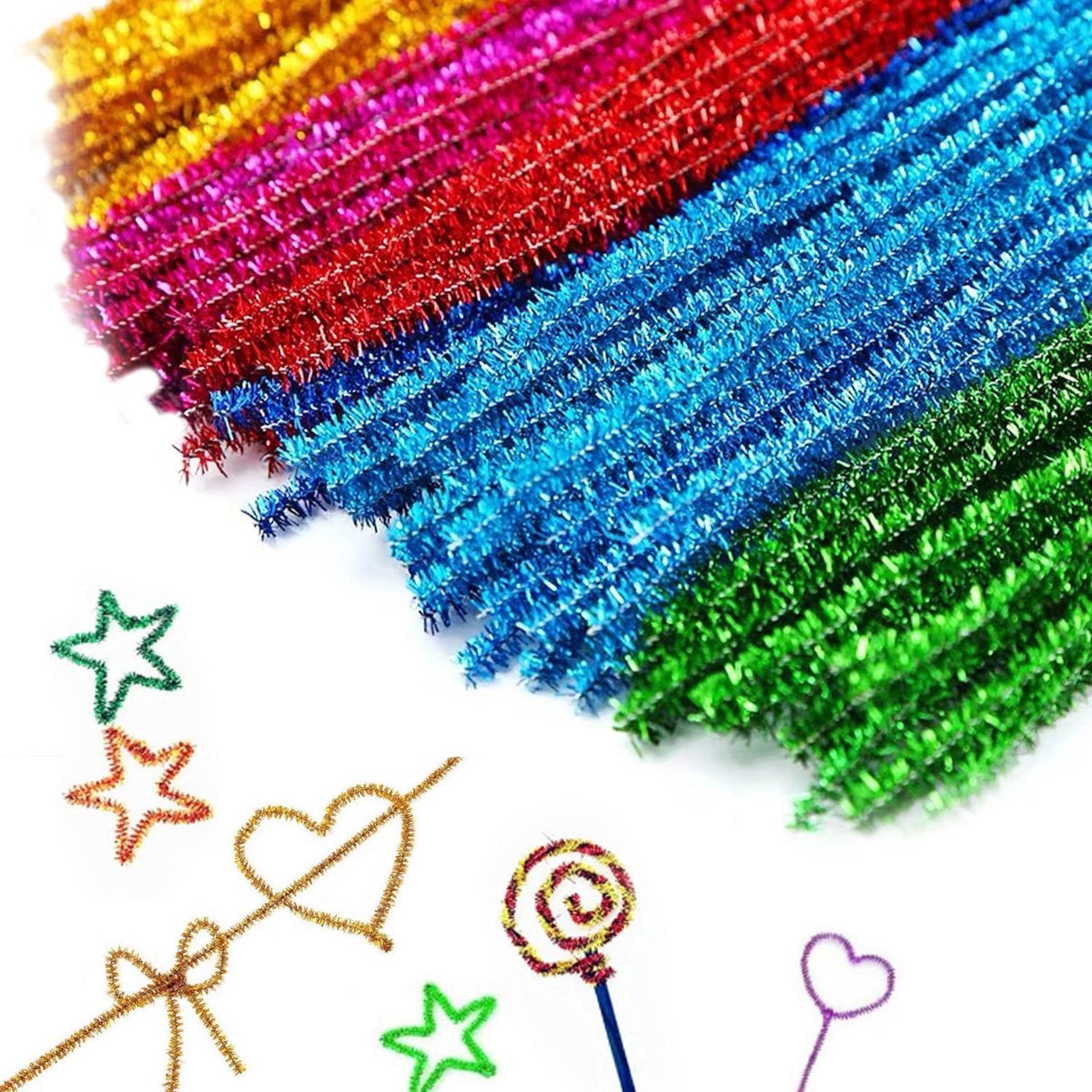 Dailygoods- Pijpenragers 100 stuks - 30 cm - Veelkleurig - Knutselmateriaal voor kinderen - Creativiteit ontwikkelen - Pluche zachte chenilledraad