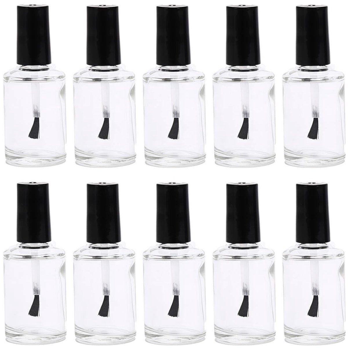 Dailygoods- Nagellakfles 10 Stuks - Doorzichtige Glazen Fles - 15ml/5,5 oz - Lekvrij - Duurzaam - Ideaal voor Nagelkunst - Nagelpotje