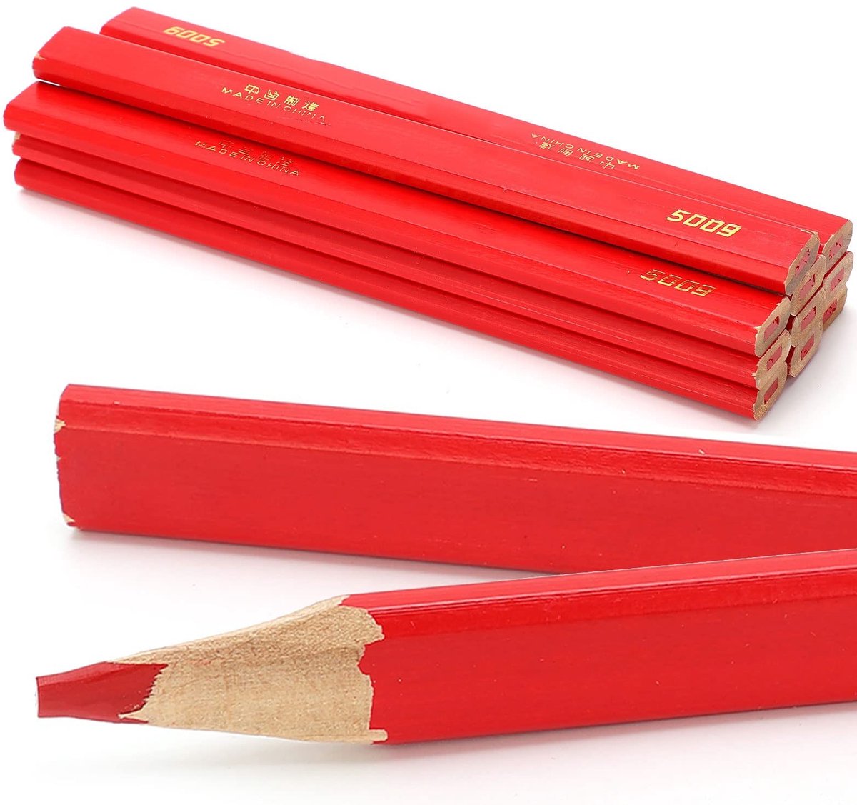 Dailygoods- Timmerman Potloden 10 Stuks - Houten Ovale Potloden - 170mm - Niet Giftig - Markering Tool - Houtbewerking - Houtbewerkingspotloden