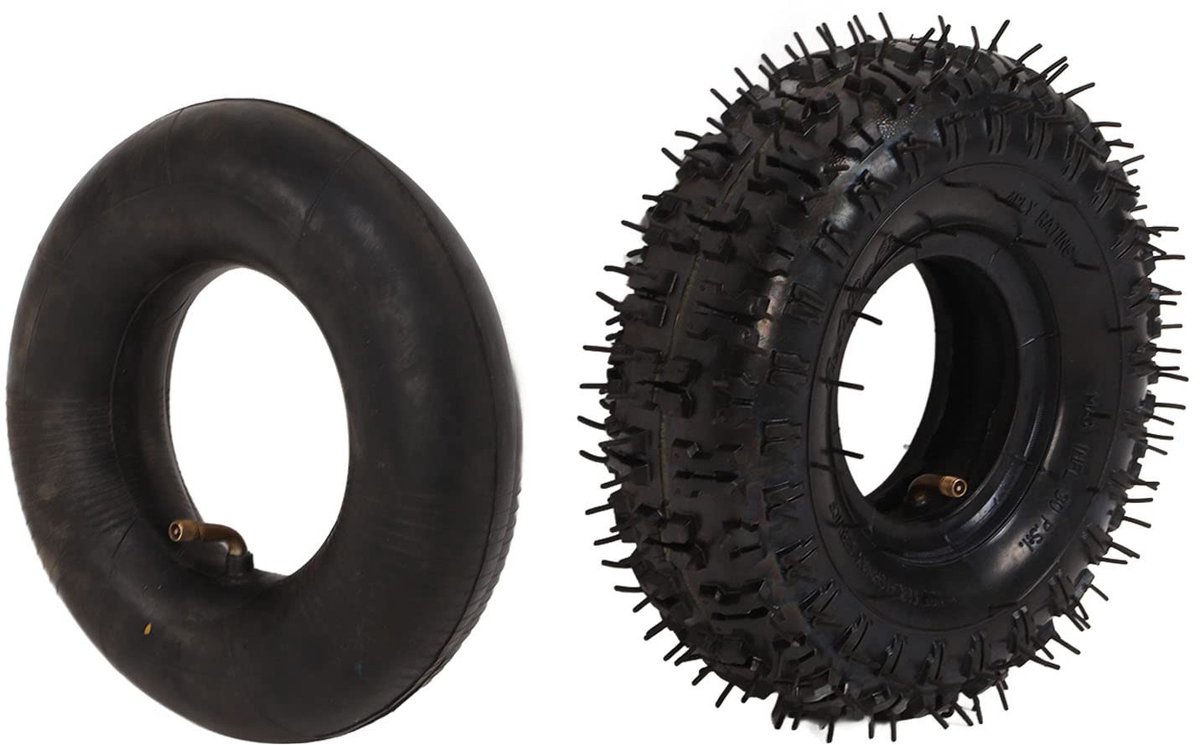 Banden en Binnenband Set - Vervangende Banden - Vervoer en Werk - 4 Ply Constructie - 4 inch Velg - Zwart