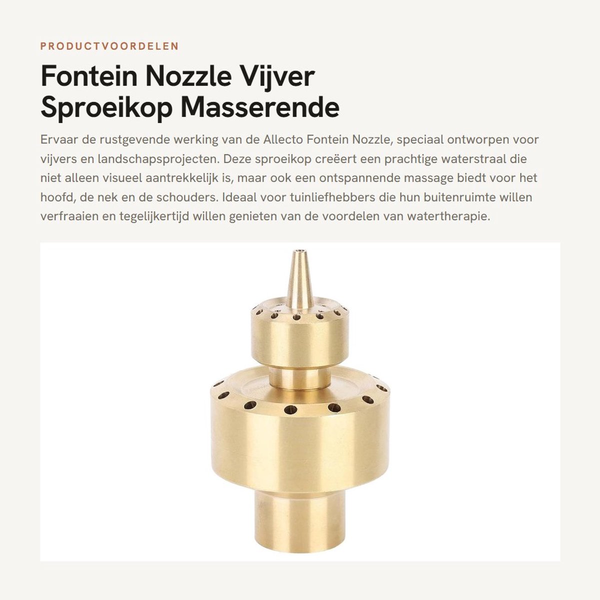 Dailygoods- Fontein Nozzle Koper - Sproeikop voor Vijver - Sprinkler - DN25/DN40 - Waterdruk Massage - Vermindert Hoofdpijn