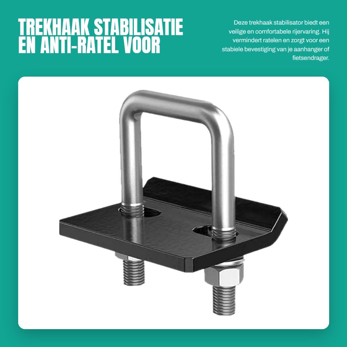 Dailygoods- Aanhangerspanner Robuuste Trekhaak Stabilisatie - Antiratel - Trekhaak Klem - Geschikt voor 5 cm - Compatibel met Klasse I/II/III/IV - Geluiddemper
