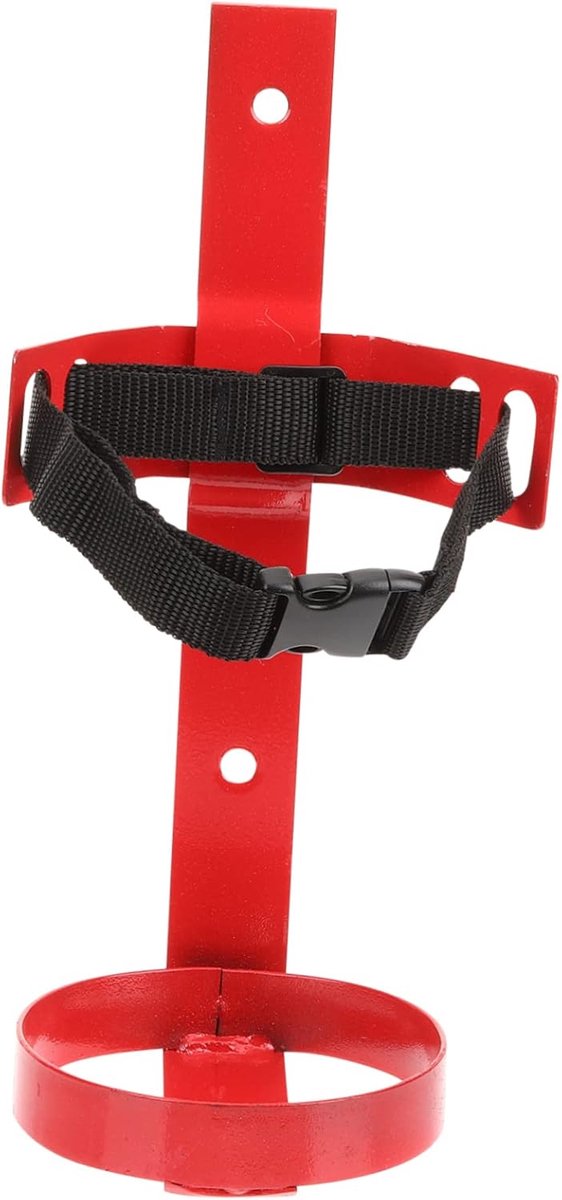 Brandblusser Houder - Wandmontage Bevestiging - Veiligheid Thuis - Verstelbare Banden - 25.5x10.1cm - Rood