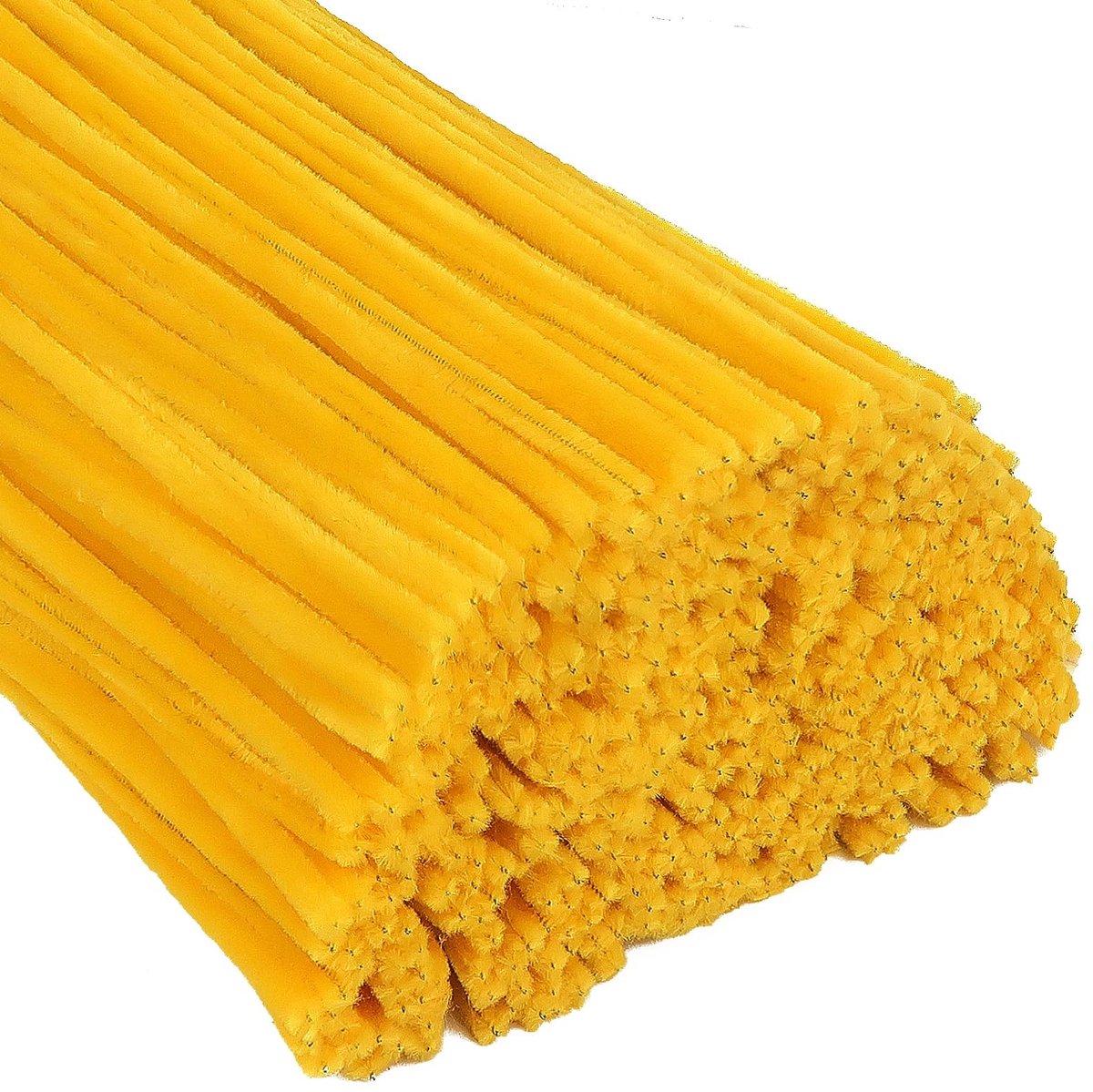 Dailygoods- Pijpenragers 400 Stuks - Geel/Oranje - Chenilledraad - Knutselmateriaal voor Kinderen - Buigpluche - Decoratief Handwerk