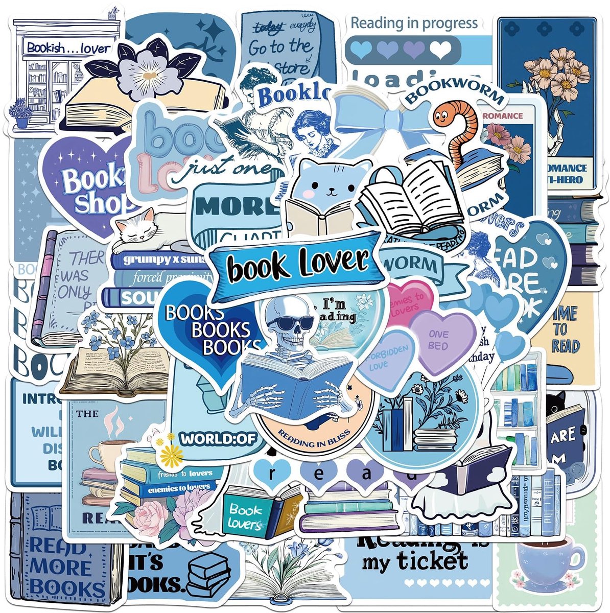 Dailygoods- Boekenstickers 50 Stuks - Waterdichte Stickers - Duurzaam Vinyl - Eenvoudig Verwijderbaar - Esthetische Stickers - Voor Laptop/Planner