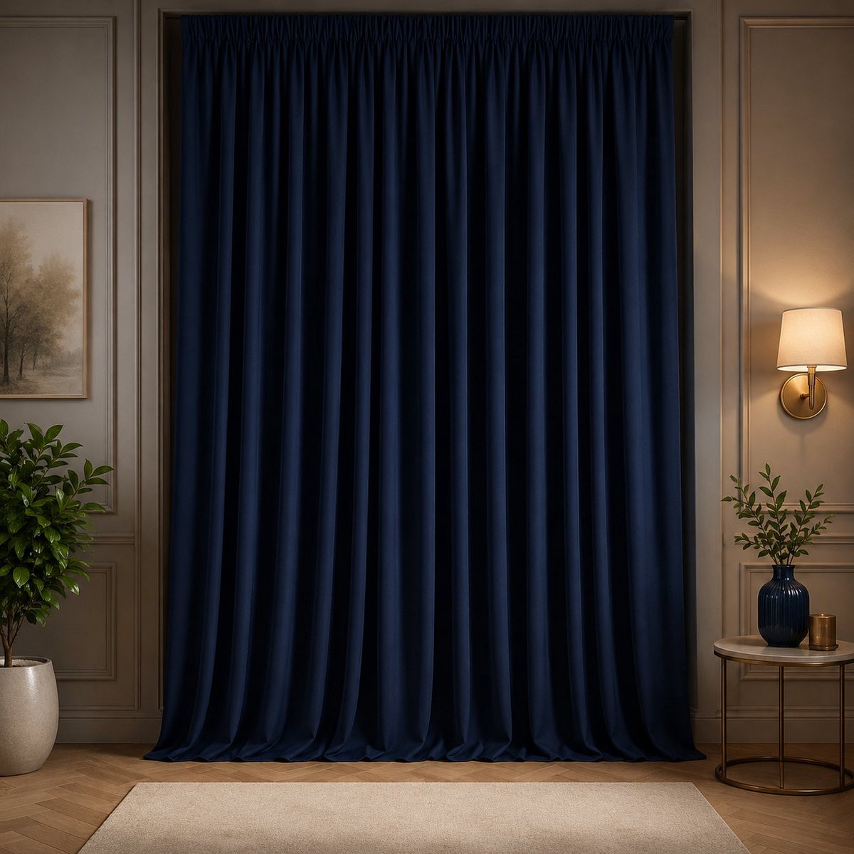 Nazik Living Verduisterende Thermo Gordijnen met Pencil Tape - Moderne Isolerende Gordijnen voor Slaapkamer en Woonkamer - 200x245 cm - Marine - 1 Paneel