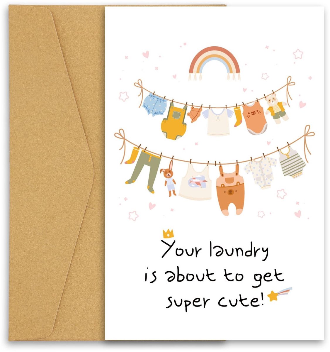 Dailygoods - Babyshowerkaart, Grappig Nieuwe Babykaart Gefeliciteerd Mama en Papa Nieuwe Babycadeaus Schattig Pasgeboren Kaart Babyshowercadeaukaart voor Nieuwe Ouders (Stijl 1)