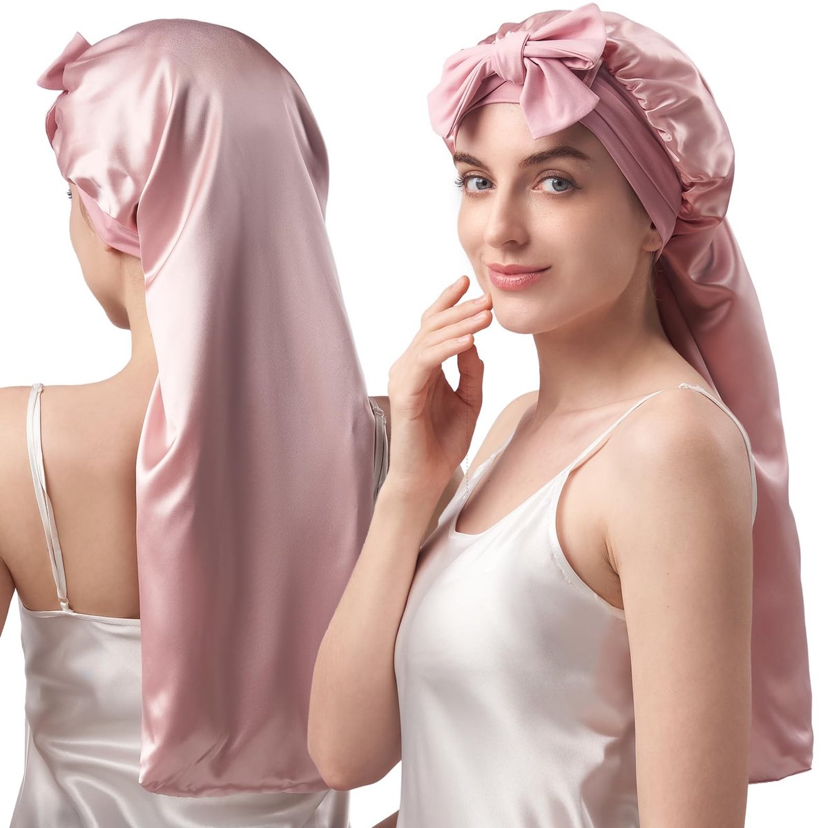 Dailygoods- Slaapmuts 22 Momme Moerbeizijde - Dubbelzijdig - Zachte Nachtmuts - Ademend - Verstelbare Brede Band - Beschermt Haar - Haarbonnet