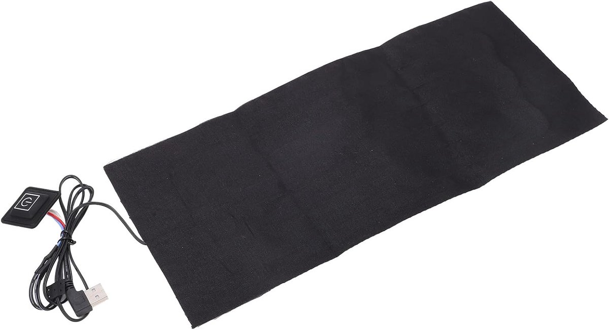 Elektrische Verwarmingsmat - Verwarmingskussen USB - Lichaam Verwarmen - 3 Temperatuurstanden - 22 x 15 cm - Zwart