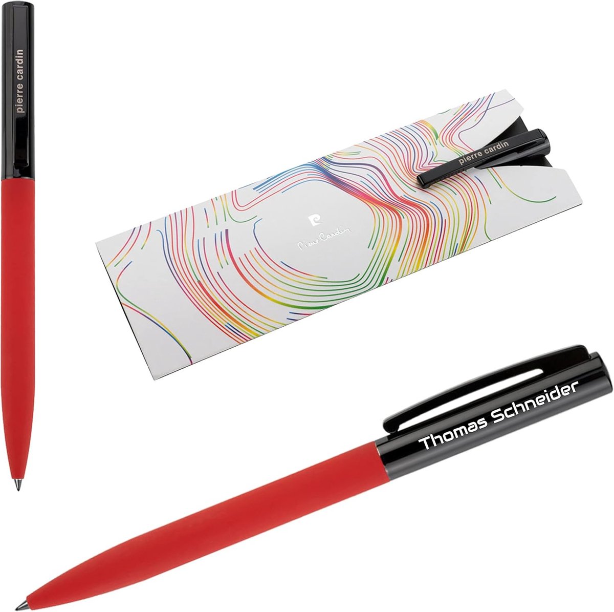 Elegante balpen - Schrijfinstrument met gravure - Persoonlijk cadeau - Met precisie lasergravure - 14 cm lang - Rood