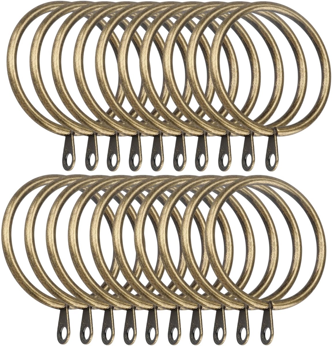 Dailygoods- Gordijnringen 20 stuks - Metalen Gordijnringen - 45 mm Binnendiameter - Antiek