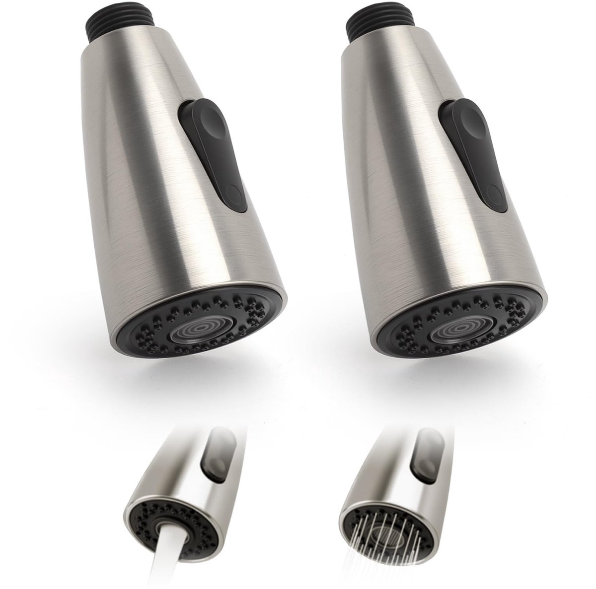 Dailygoods - Douchekop, 2 stuks, keukenkraan, vervangende douchekop G 1/2, pull-out keukenkranen, vervangende douchekop met 2 modi, waterkraanopzetstuk voor gootsteenkraan en keukendouche
