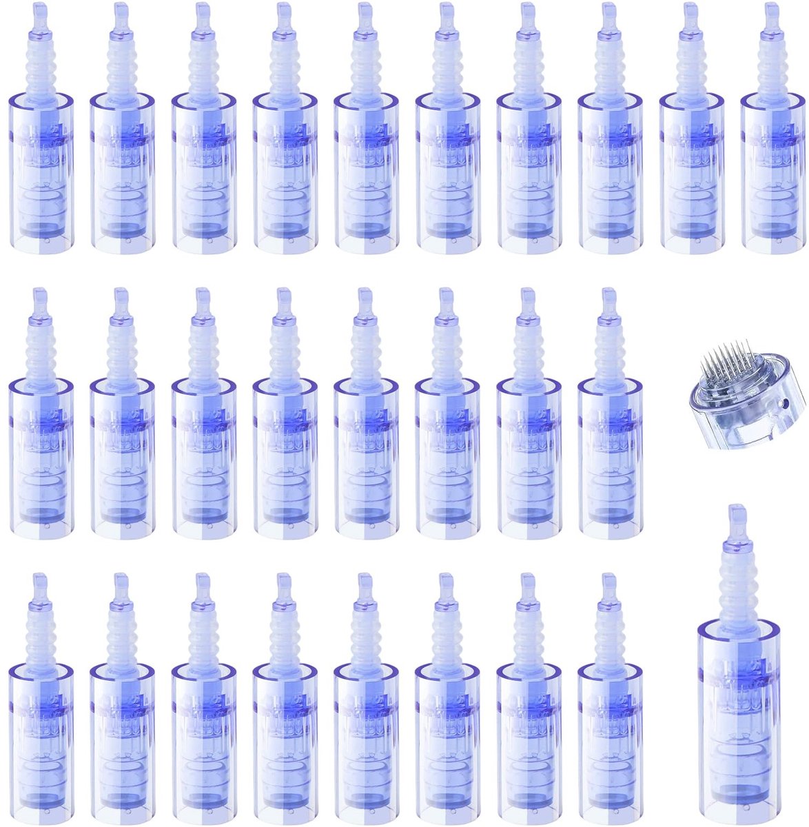 Dailygoods- Microneedling Naalden 36-pins - 30 Stuks - Steriel - Kunststof/Roestvrij Staal - Verbetering Huidstructuur - Voor Derma Pen - Dermapen Naalden