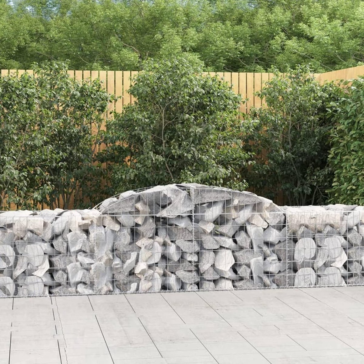 Tuin Keerwand - Stenen Mand - Tuin Decoratie - Gegalvaniseerd IJzer - 300x50x60/80cm - Zilver