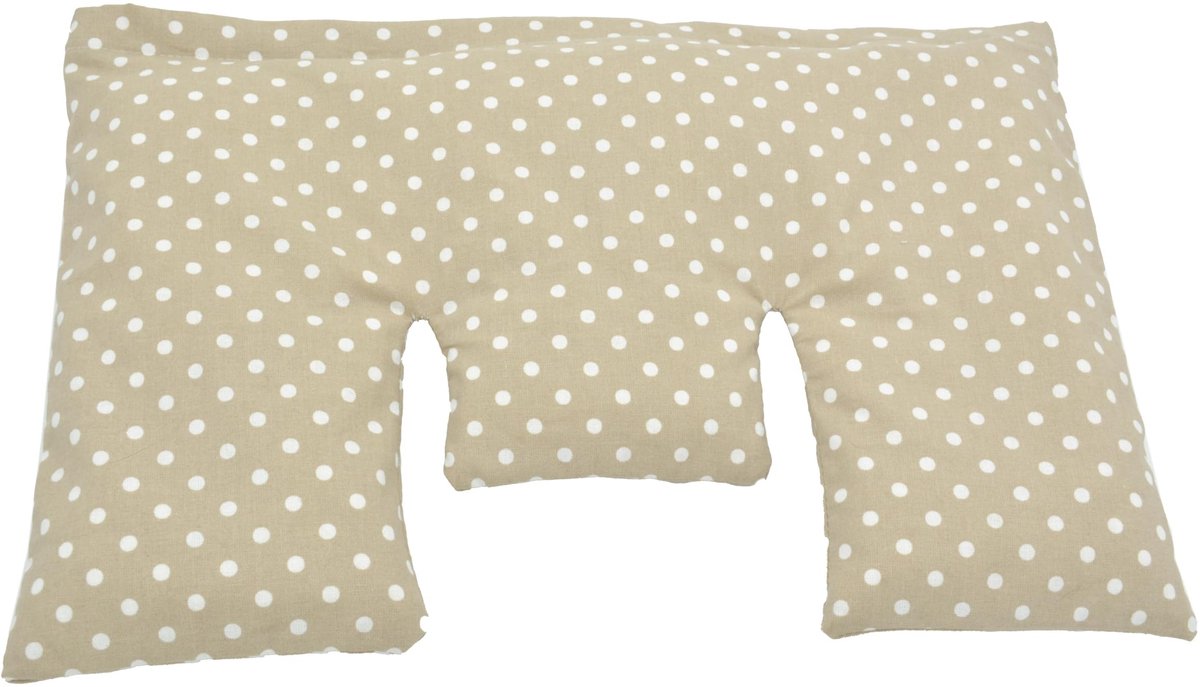 Dailygoods- Tarwekussen Nek 40×25 cm - CE-gecertificeerd - 100% Katoen - Natuurlijke Tarwevulling - Warmte/Koude Toepassing - Ergonomische Vorm - Warmtekussen