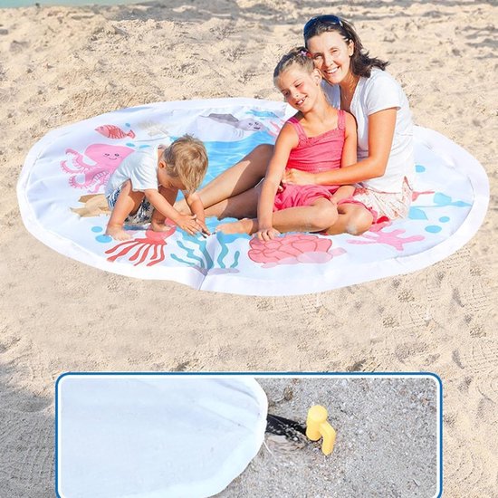 Strandzwembad Peuters - Opblaasbadje Baby - Waterpret Buiten - Zandbestendig Ontwerp - 1.4 Meter - Blauw — afbeelding 4