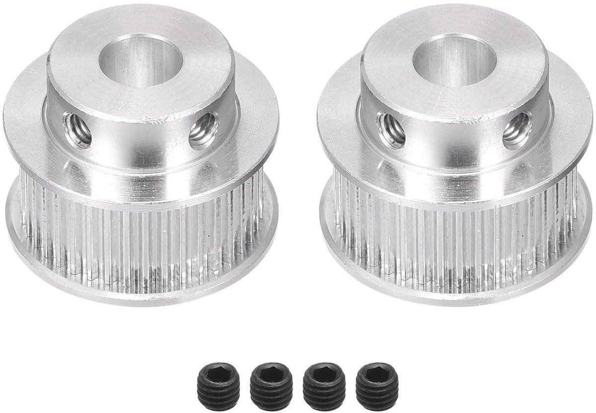 Dailygoods- Distributieriemschijf aluminium - 40 Tanden - 8 mm Boring - 2 Stuks - Synchrone Wielen - Voor 3D-Printers/CNC Machines - Aandrijfschijf