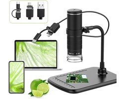Digitale Microscoop - Vergrootglas Camera - Kleine Details Zien - 1000x Vergroting HD - USB Type-C - Zwart