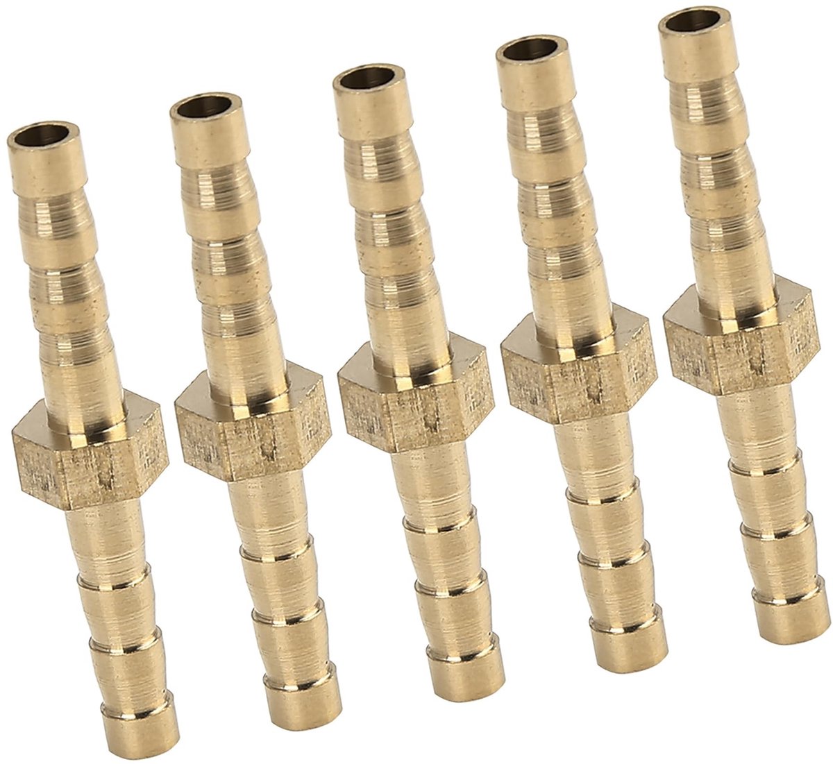 Dailygoods- Slangschroefverbinding Messing - 4 mm - 5 Stuks - Hoge Slijtvastheid - Corrosiebestendig - Voor Water/Gas/Olie - Fitting