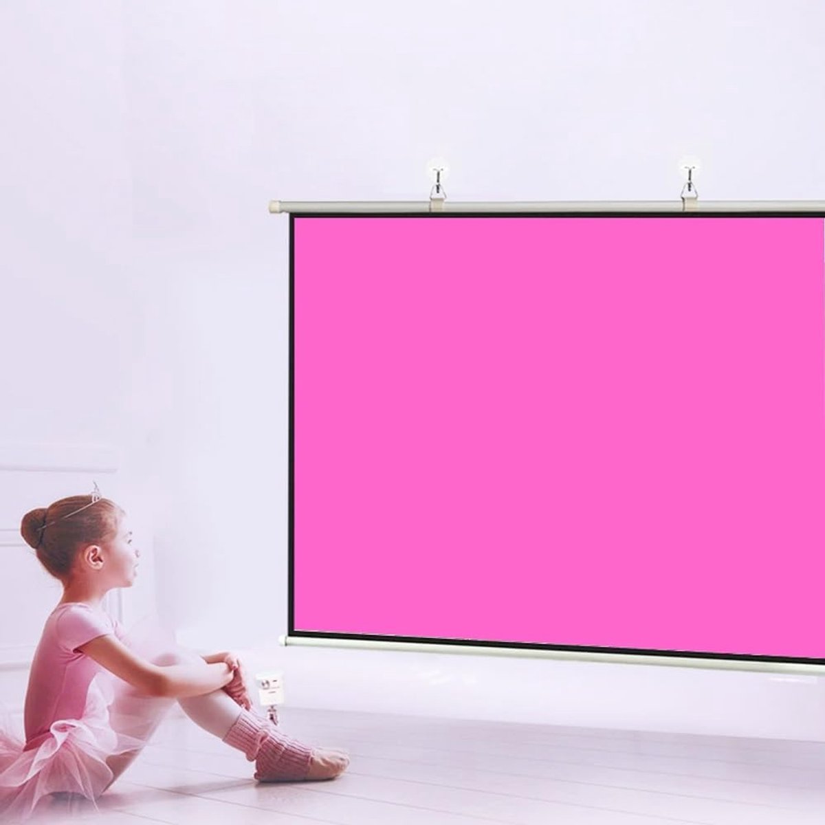 Projectiescherm - Film Scherm - Home Cinema - Handmatig oprolbaar - 72 Inch - Wit