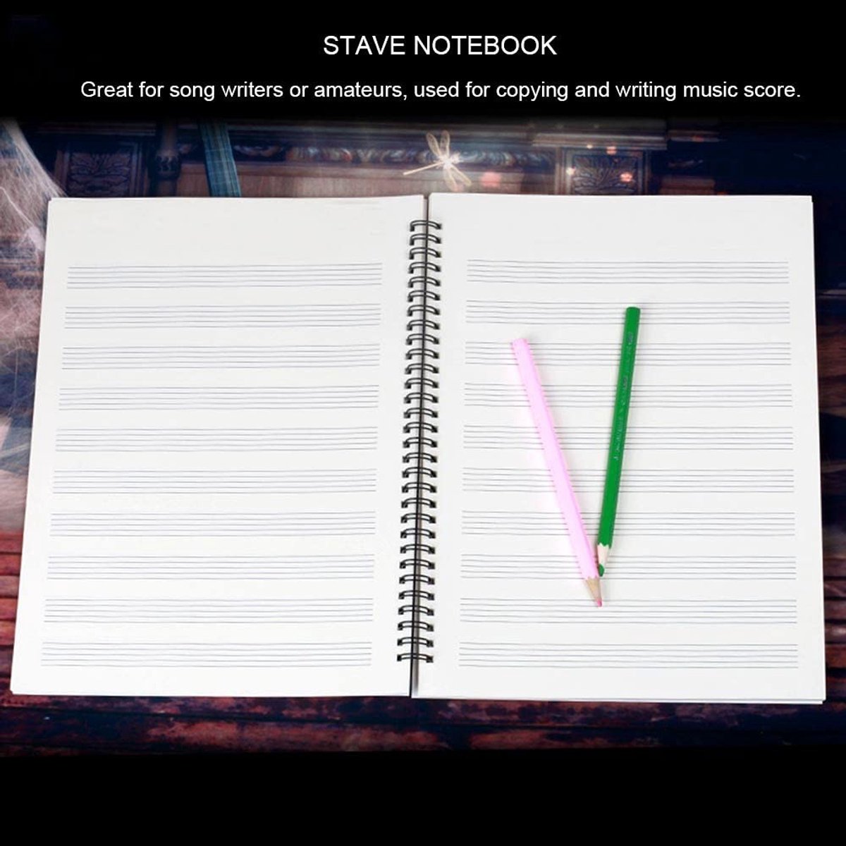 Dailygoods- Muzieknotitieboekje 50 Pagina's - Hoogwaardig Papier - Notatie/Bladmuziek - Schrijfpapier - Voor Muziekschrijvers - Comfortabele Schrijfervaring - Muziekboek