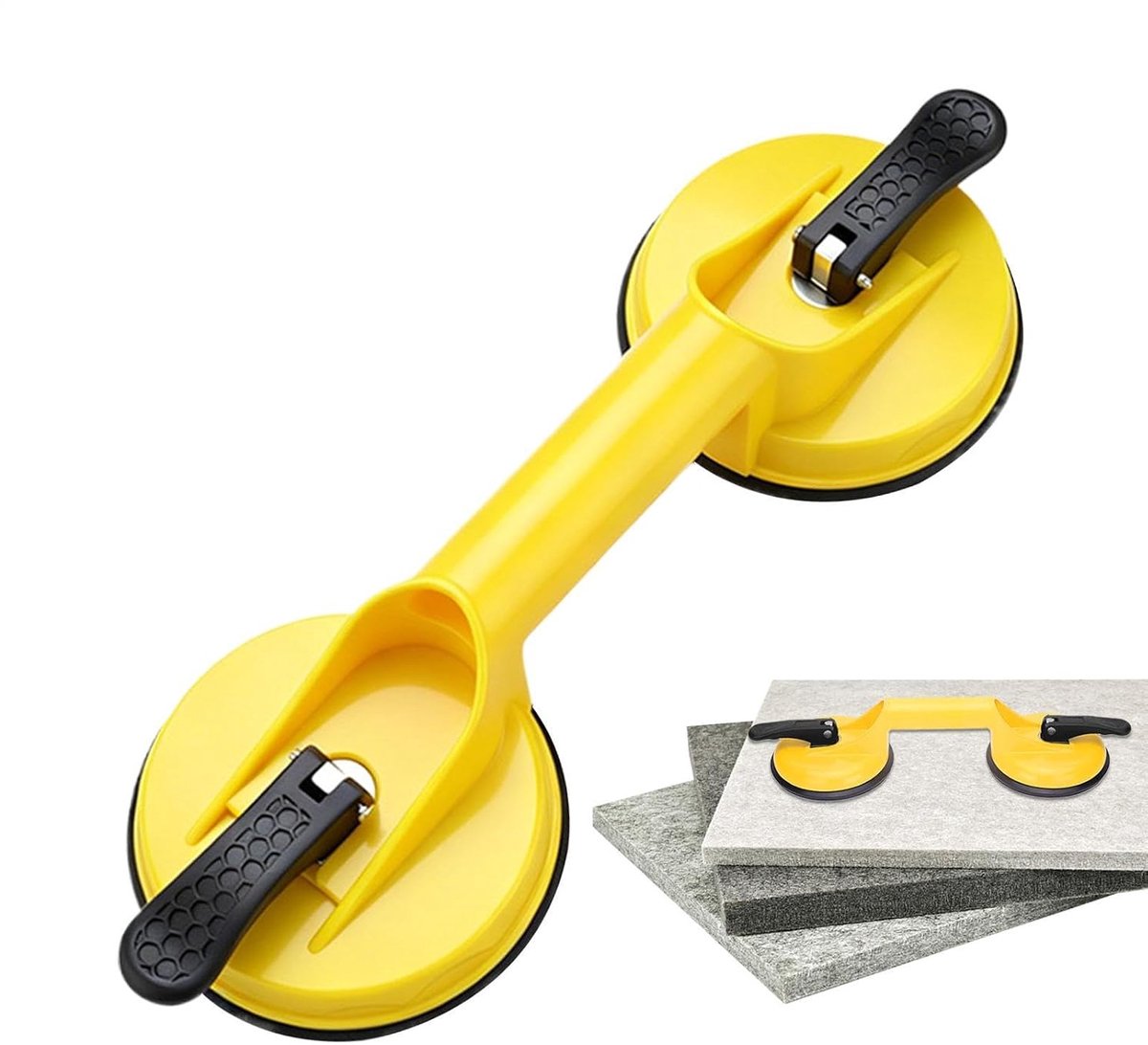 Glazen Zuignappen - Vacuüm Lifter - Materiaal Verplaatsen - Hoge Draagcapaciteit - 11.9 cm - Zwart