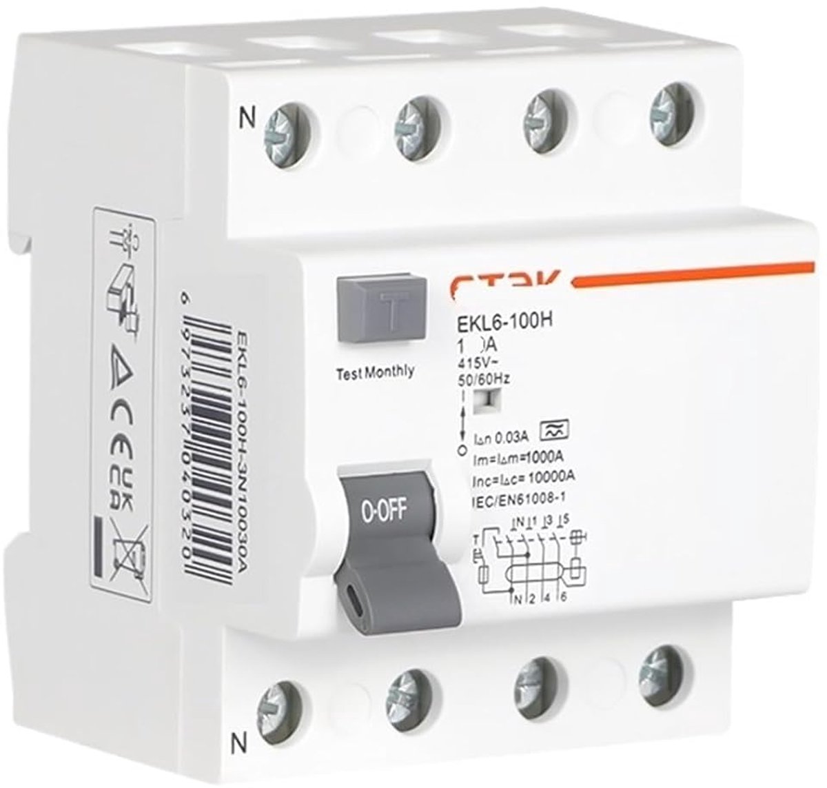 Aardlekschakelaar - Stroomonderbreker - Veilige Elektriciteit - Type A 30mA - 40A - Grijs