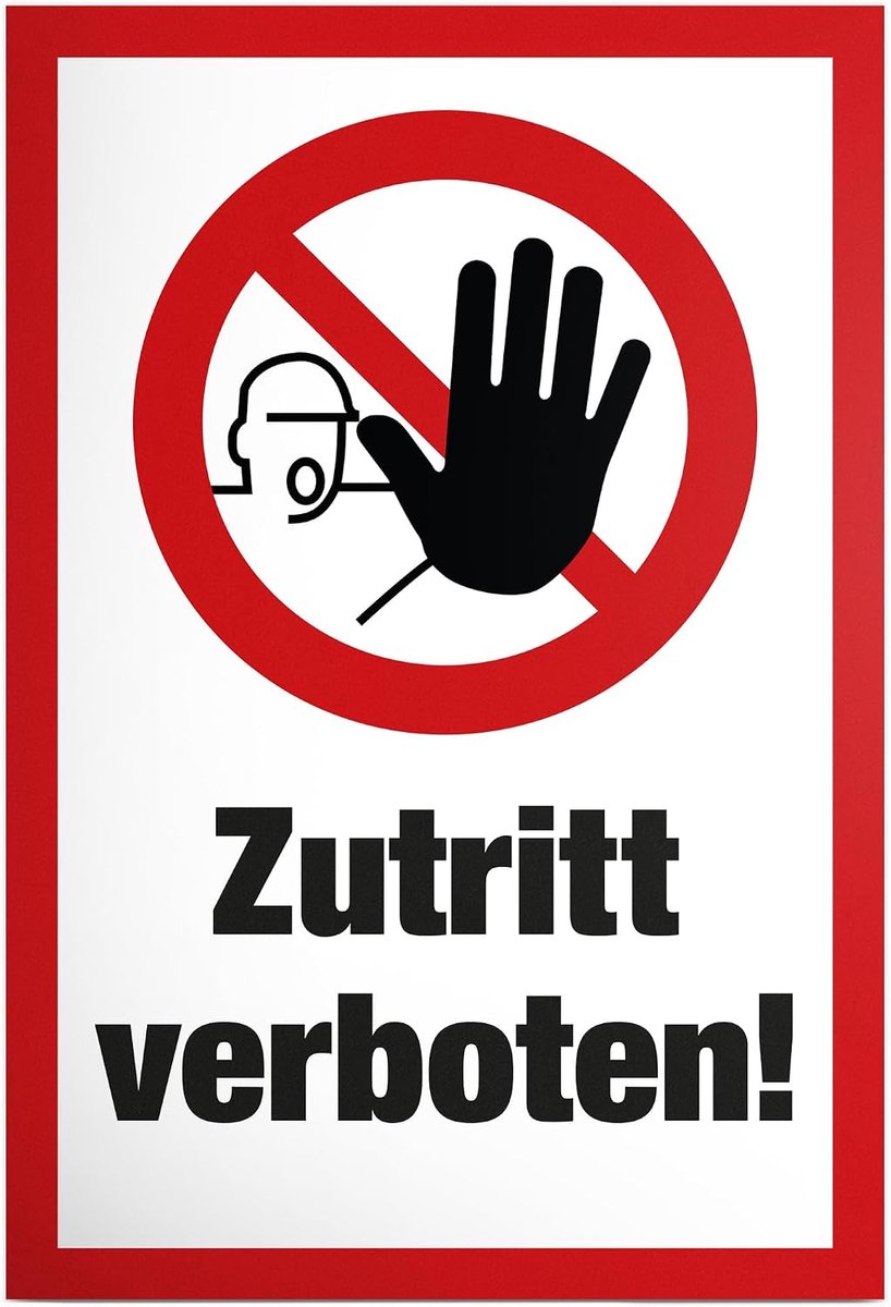 Verboden Toegang Bord - Waarschuwingsbord Deur - Veiligheid Communiceren - Duidelijke Melding - 30 x 20 cm - Rood