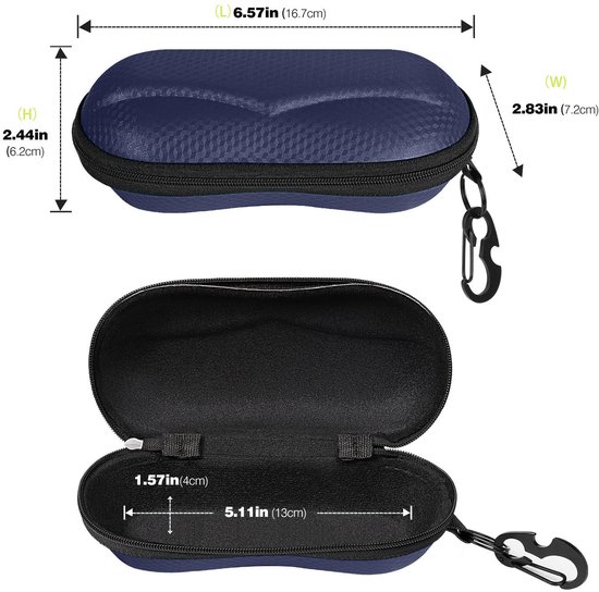 Zonnebrilhoes - EVA Semi Hard Shell - Antikras - Unisex - Opbergcase - Inclusief Microvezeldoek - Lichtgewicht en Draagbaar - Brilcase — afbeelding 3