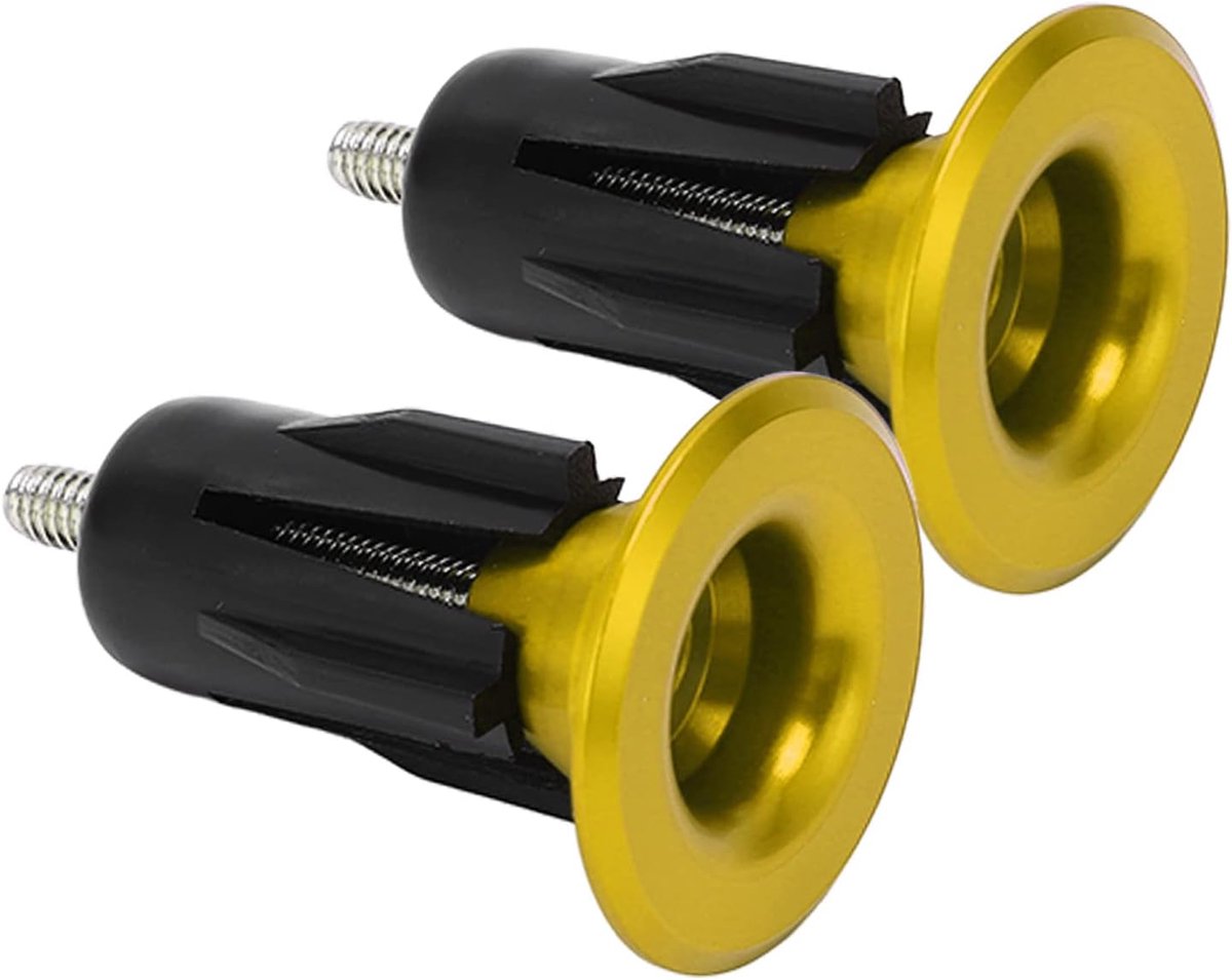 Fiets Stuurpluggen - Grip Eindstukken - Fietsen Upgraden - Lichtgewicht Aluminium - 2 Stuks - Goud