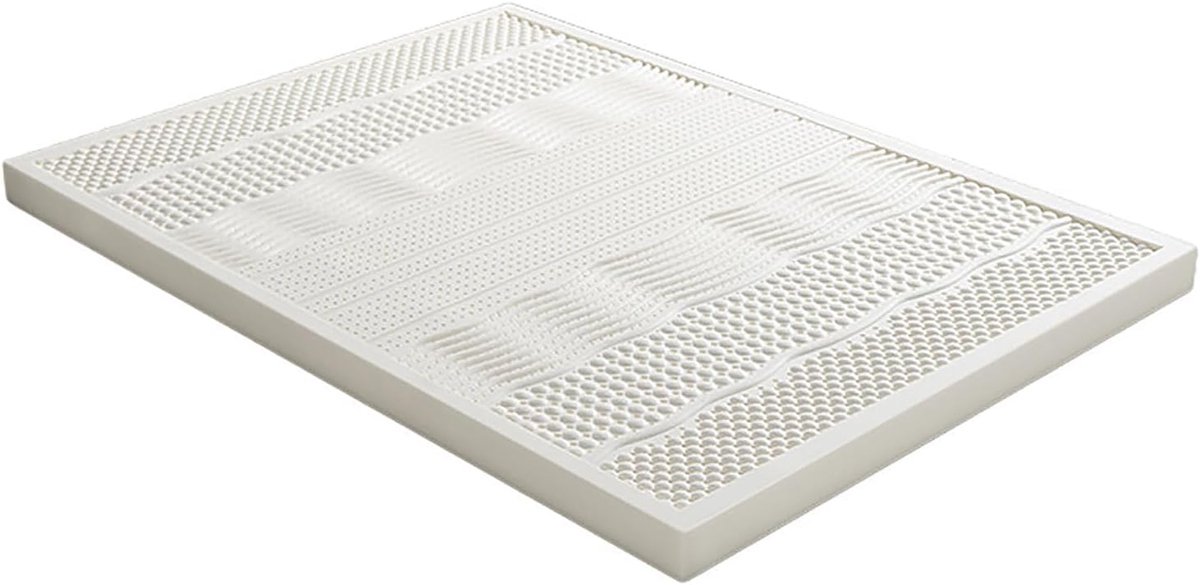 Natuurlijke Latex Matras - Comfort topper - Ontspannen slapen - 7 zones ondersteuning - 90 x 220 cm - Wit