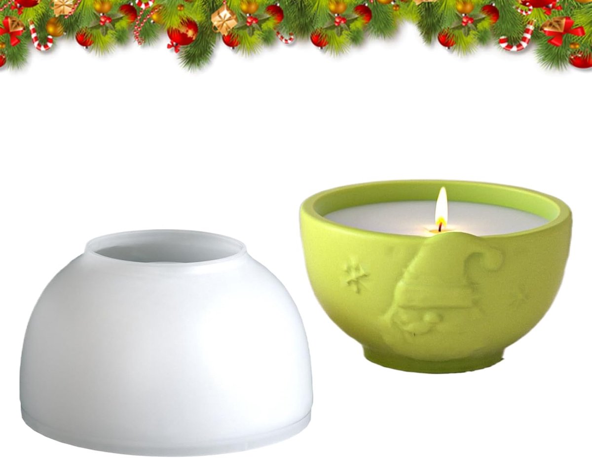 Beton Vorm - Gieten Mal - Decoratie Maken - Kerstman Design - 10 cm - Grijs